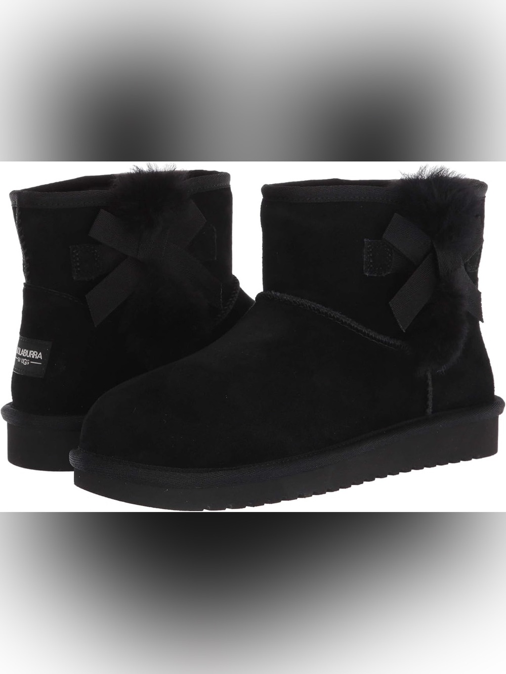 Koolaburra by UGG Victoria Mini Black Suede Bow Boots Women’s 7 NWT